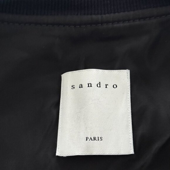 Sandro Navy Leather Jacket - Picture 2 of 4